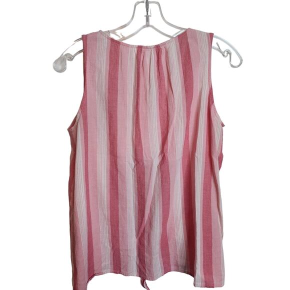 Liz Claiborne Cotton Sleeveless Tie Front Top, Small - Picture 4 of 5